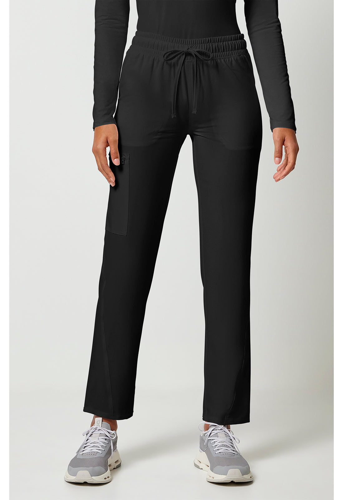 Mid Rise Drawstring Tapered Leg Pant