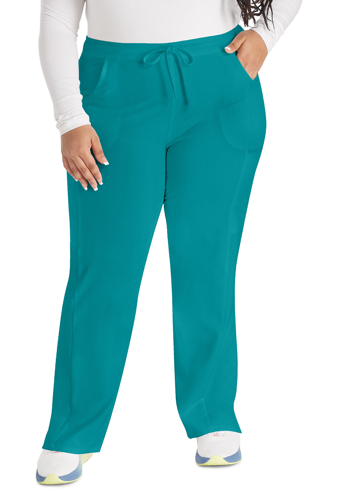 Mid Rise Straight Leg Drawstring Pant