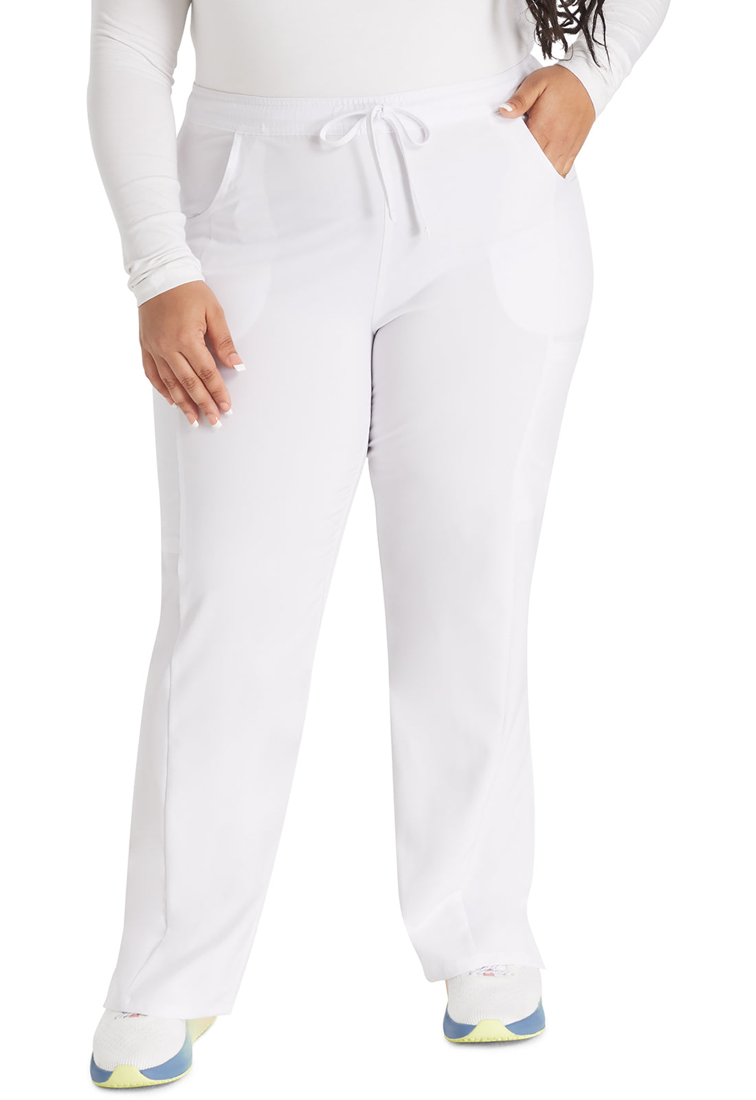 Mid Rise Straight Leg Drawstring Pant