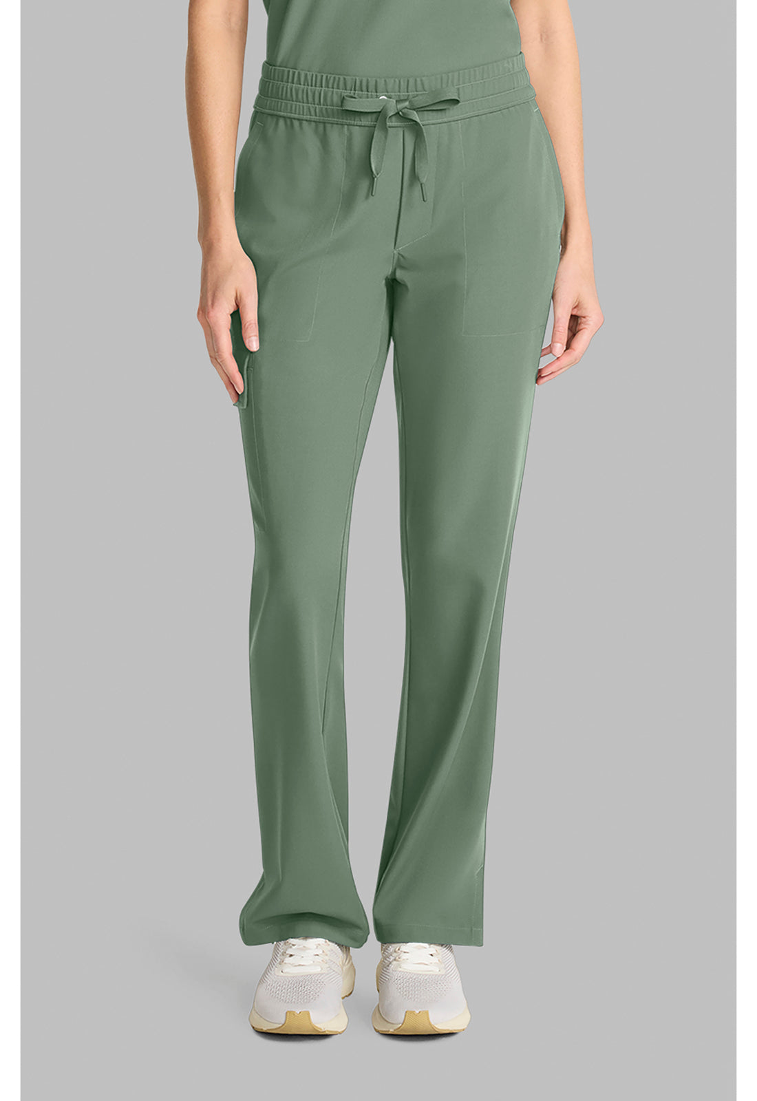 Mid Rise Drawstring Straight Leg